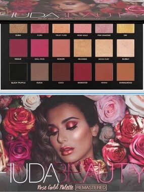 HUDA BEAUTY Rose Gold Palette - Pink, Rose Gold, Gold & Brown Shades Remastered
